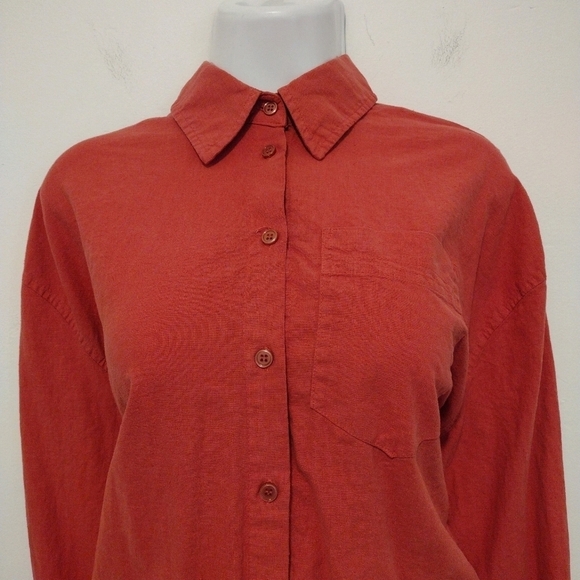 Zara - Salmon Button Front Shirt - Picture 2 of 12